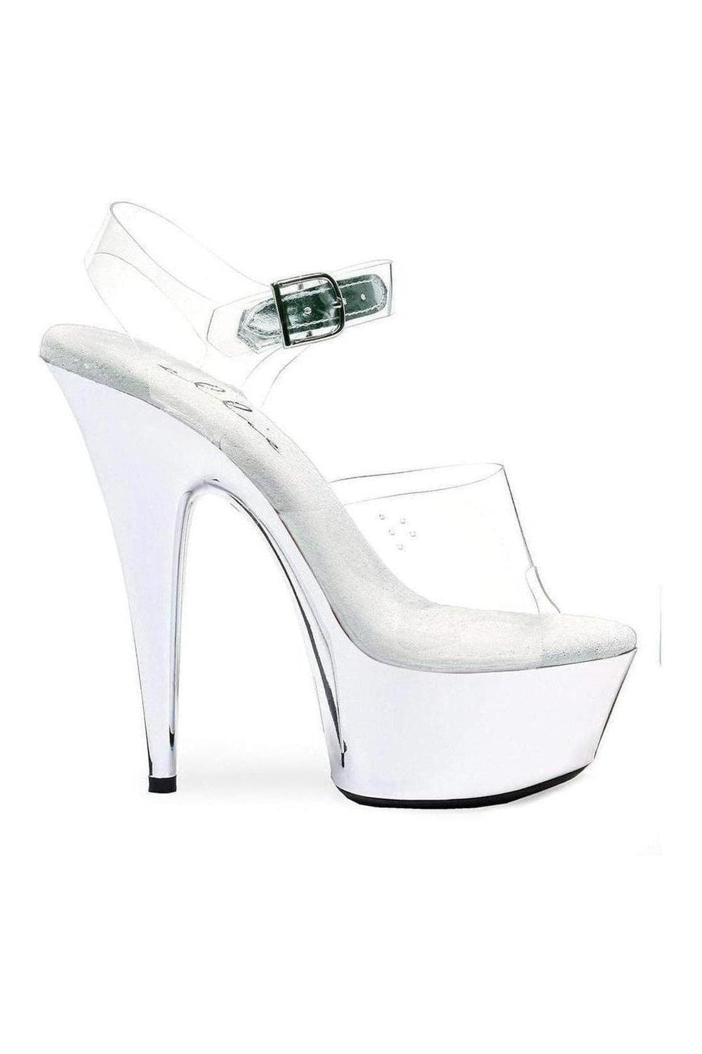 Ellie Shoes 609 CHROME Platform Sandal in Clear Vinyl