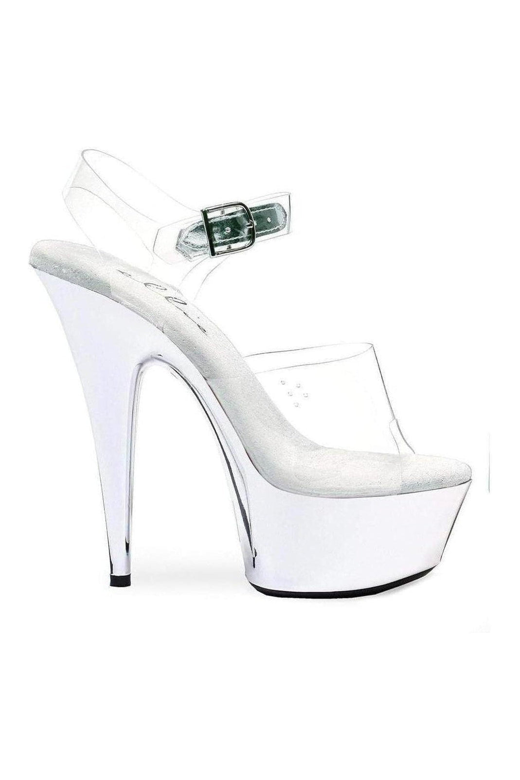 609-CHROME Platform Sandal | Clear Vinyl-Ellie Shoes-Sandals-SEXYSHOES.COM