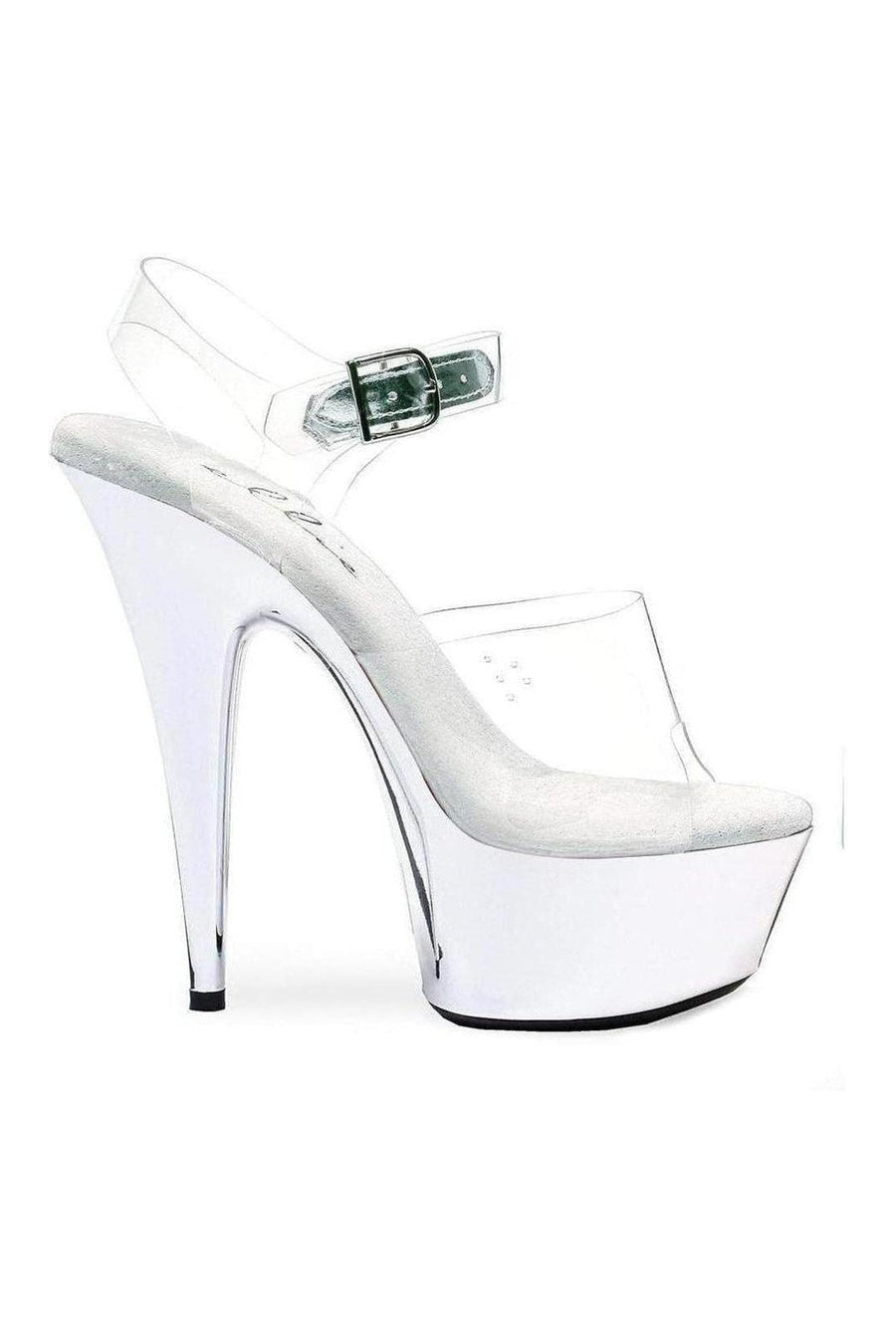 Ellie Shoes 609 CHROME Platform Sandal in Clear Vinyl