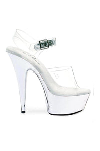 Ellie Shoes 609 CHROME Platform Sandal in Clear Vinyl from SexyShoes.com