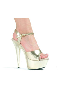 Ellie Shoes 609 CHROME Platform Sandal in Gold Faux Leather from SexyShoes.com