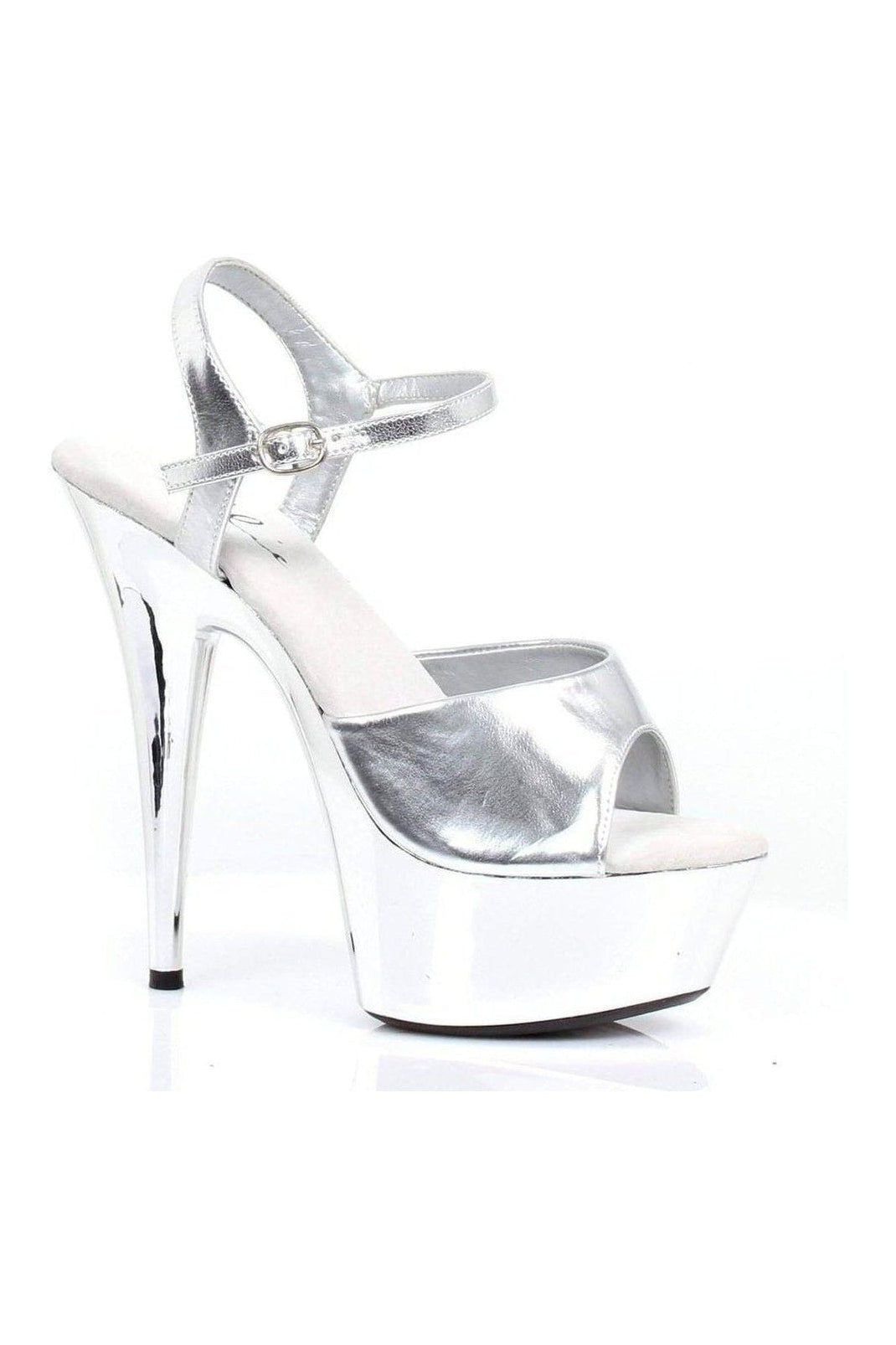 609-CHROME Platform Sandal | Silver Faux Leather-Ellie Shoes-Silver-Sandals-SEXYSHOES.COM