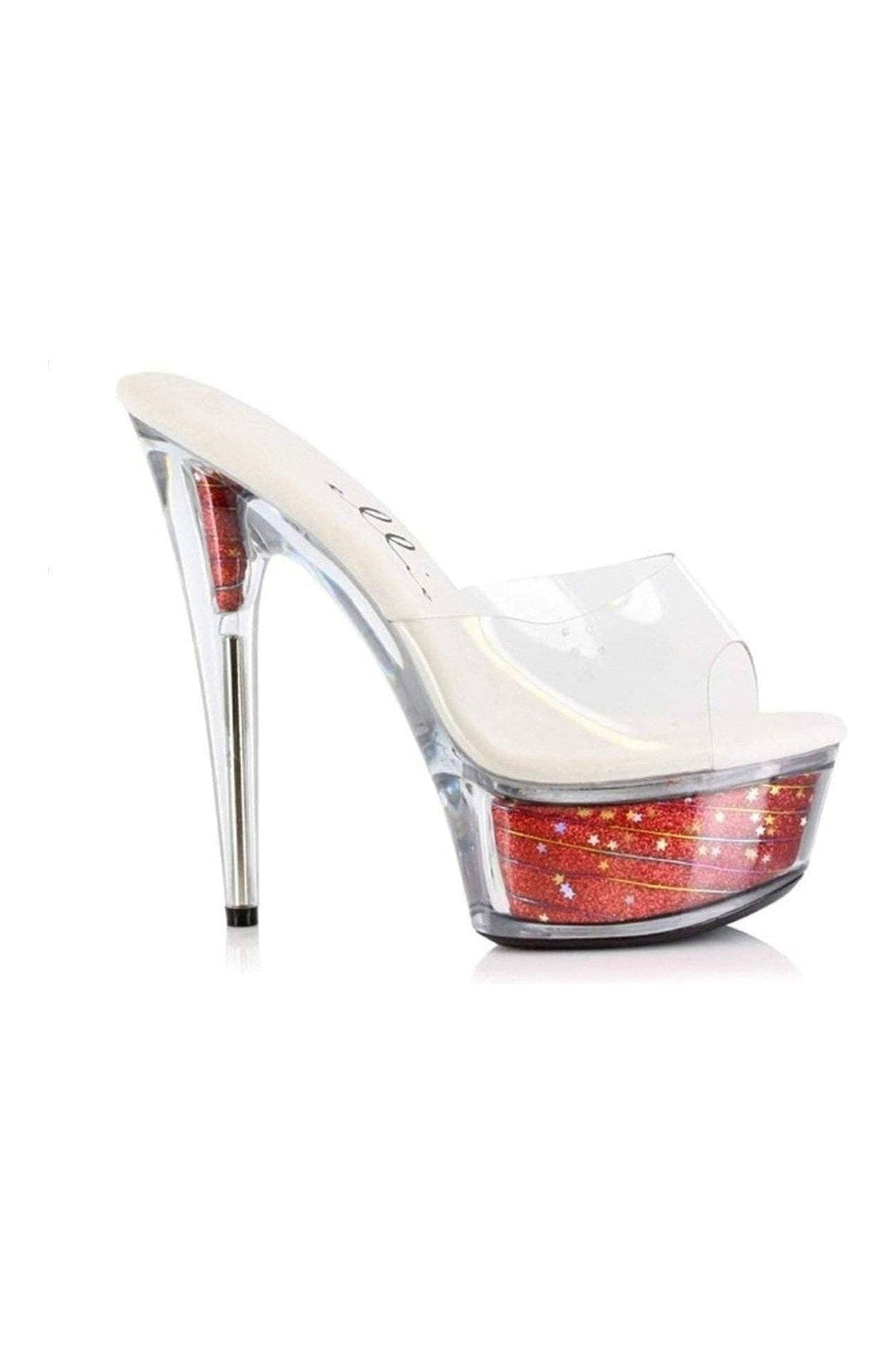 609-ESTRELLA Platform Sandal | Red Patent-Ellie Shoes-Red-Slides-SEXYSHOES.COM