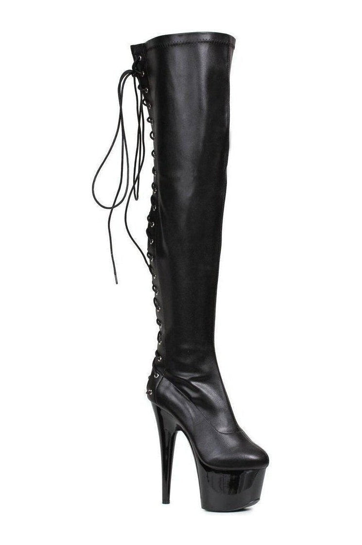 609-FARE Thigh Boot | Black Patent-Ellie Shoes-SEXYSHOES.COM