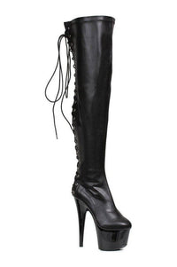 Ellie Shoes 609 FARE Thigh Boot in Black Patent from SexyShoes.com