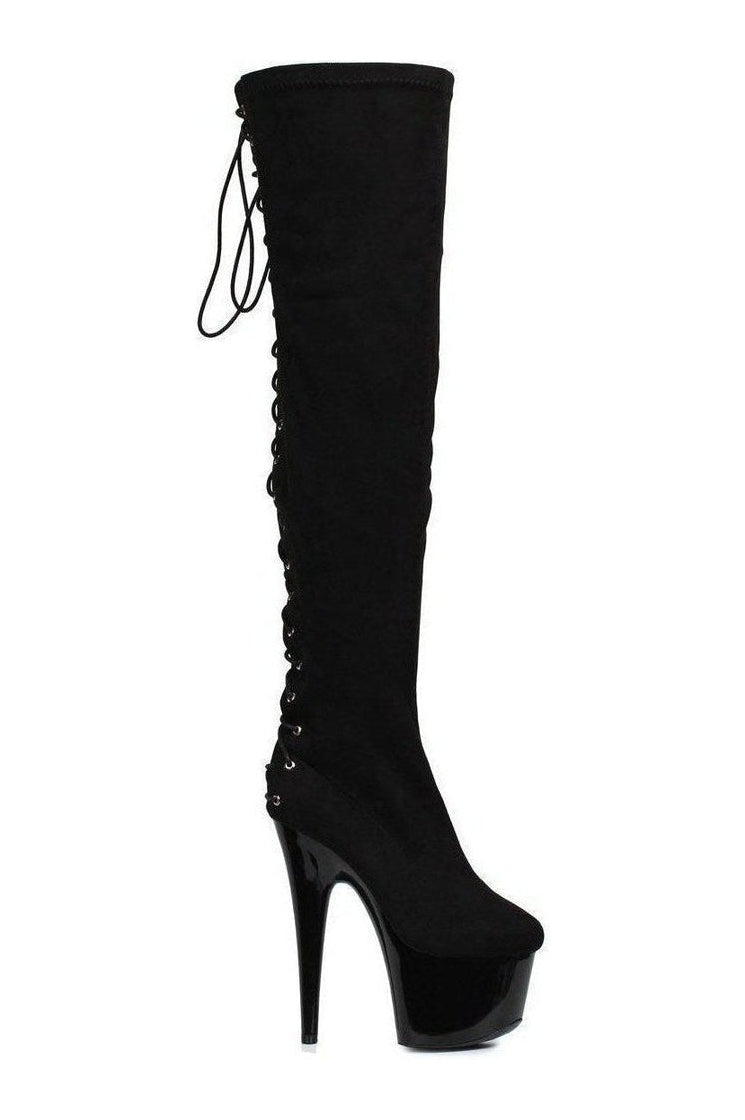Ellie Shoes 609 FARE Thigh Boot in Black Velvet from SexyShoes.com