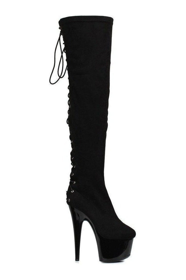 609-FARE Thigh Boot | Black Velvet-Ellie Shoes-SEXYSHOES.COM
