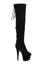 609-FARE Thigh Boot  | Black Velvet