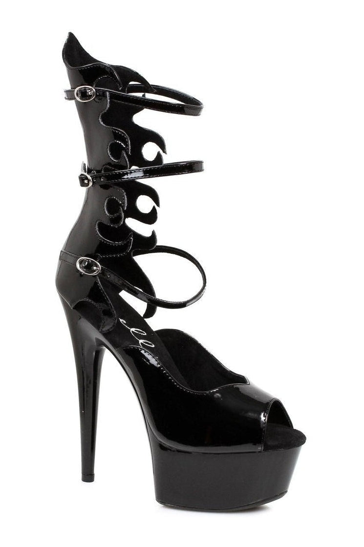 609-FLAMER Platform Sandal | Black Patent-Ellie Shoes-SEXYSHOES.COM