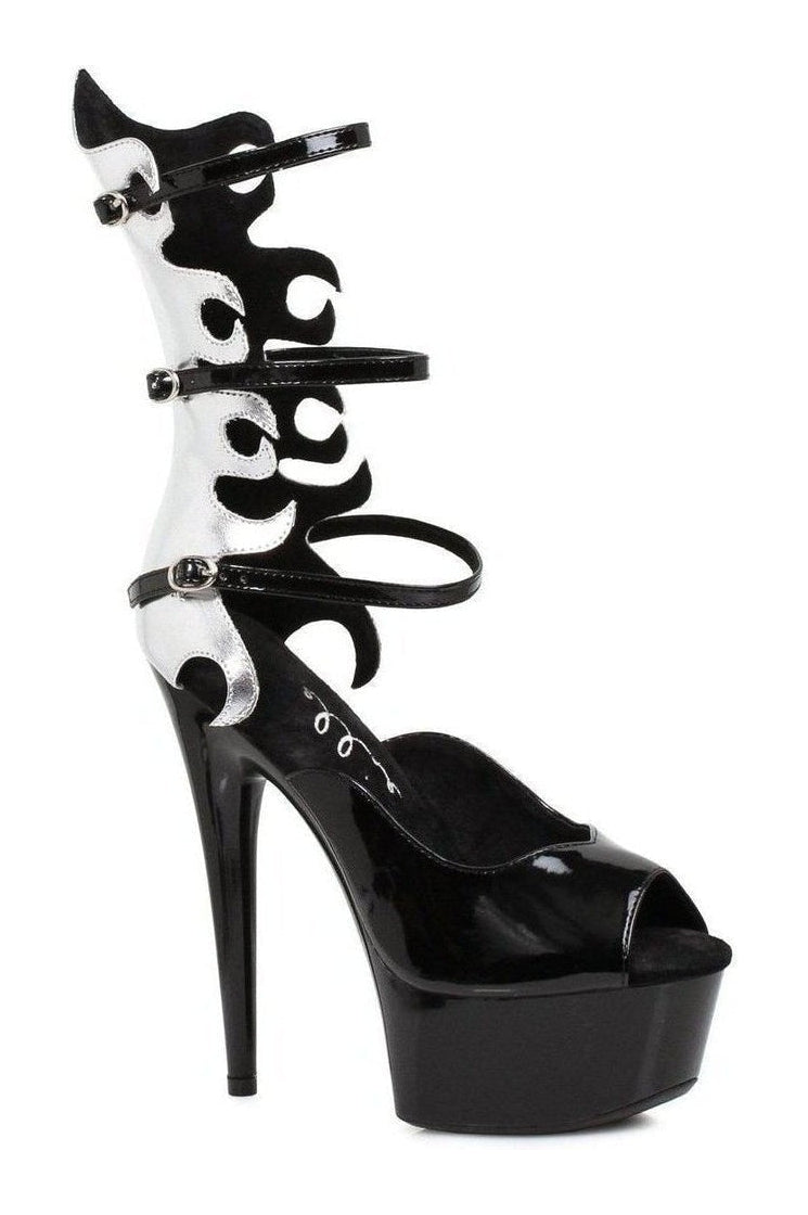 609-FLAMER Platform Sandal | Silver Patent-Ellie Shoes-Silver-Sandals-SEXYSHOES.COM
