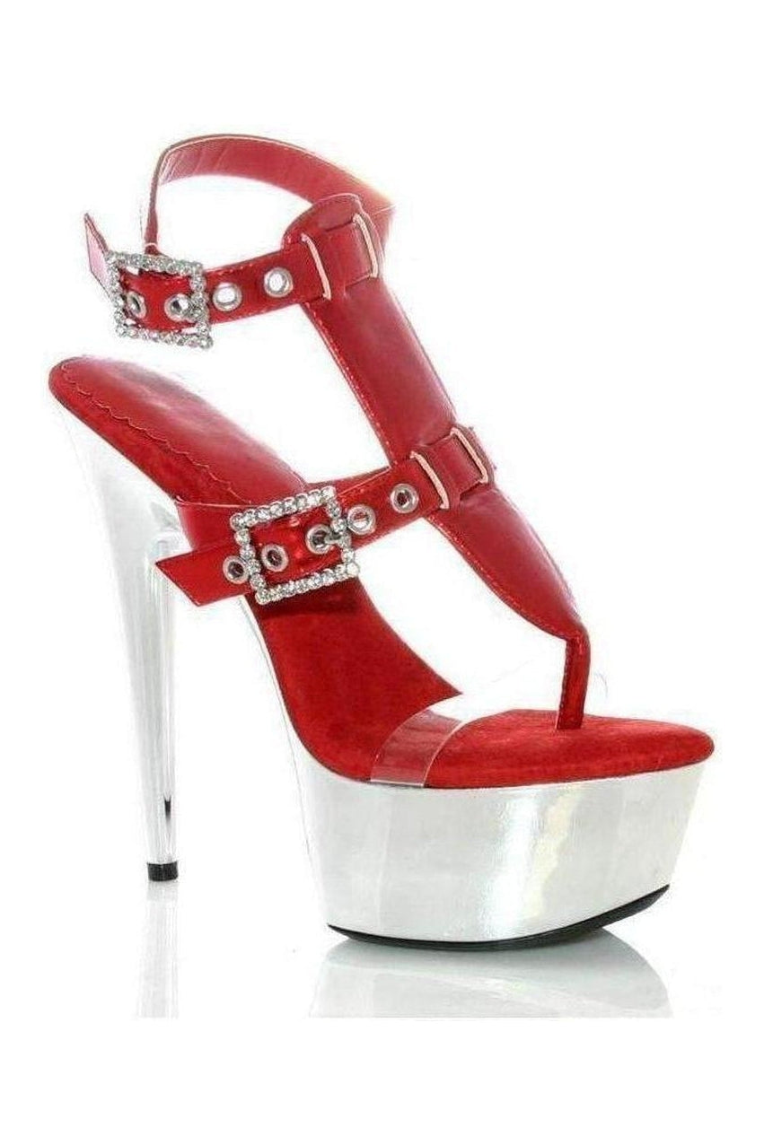 Ellie Shoes 609 GENEVA Platform Sandal in RED Patent from SexyShoes.com