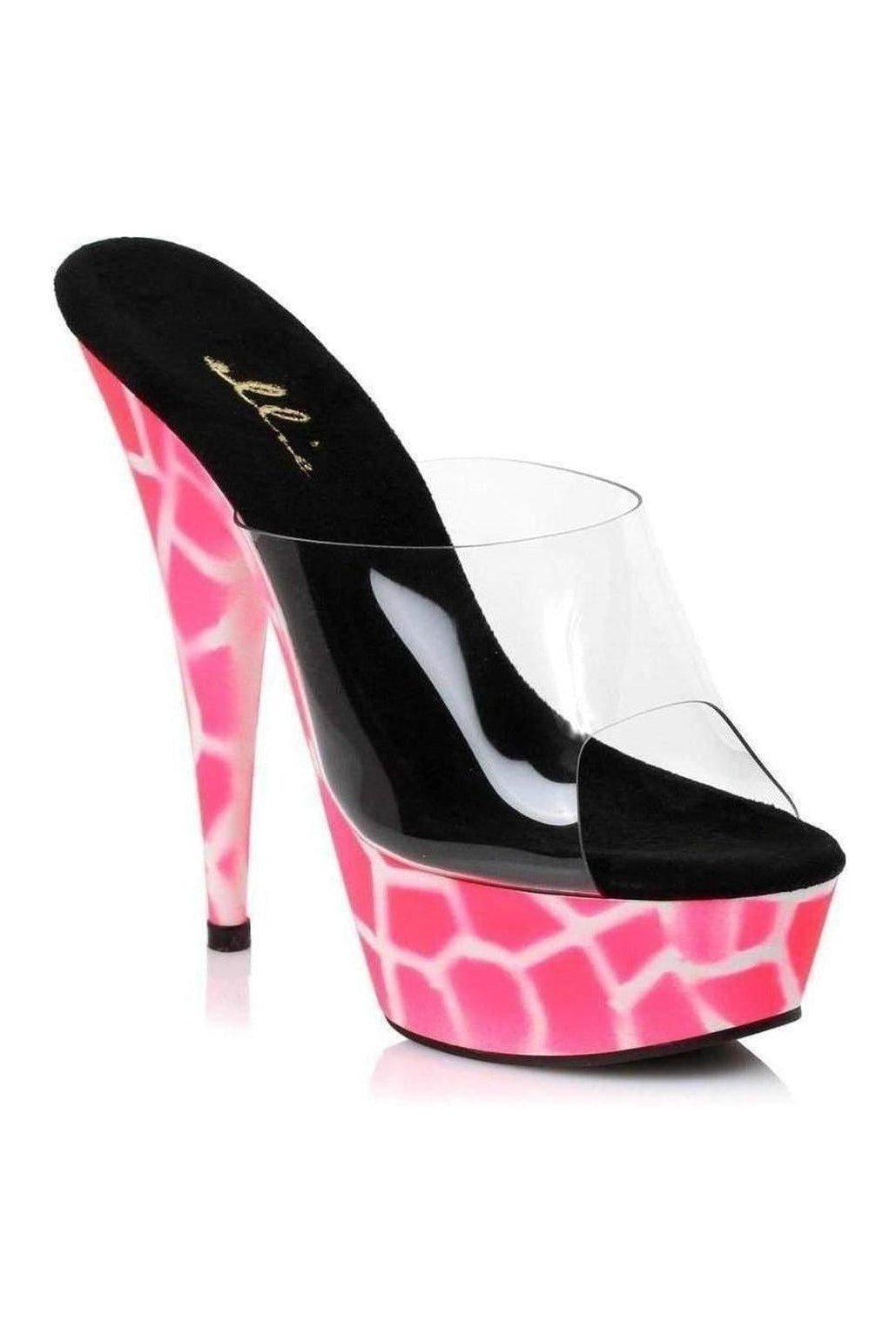 609-GIRAFFE Platform Slide | Pink Vinyl-Ellie Shoes-Pink-Slides-SEXYSHOES.COM