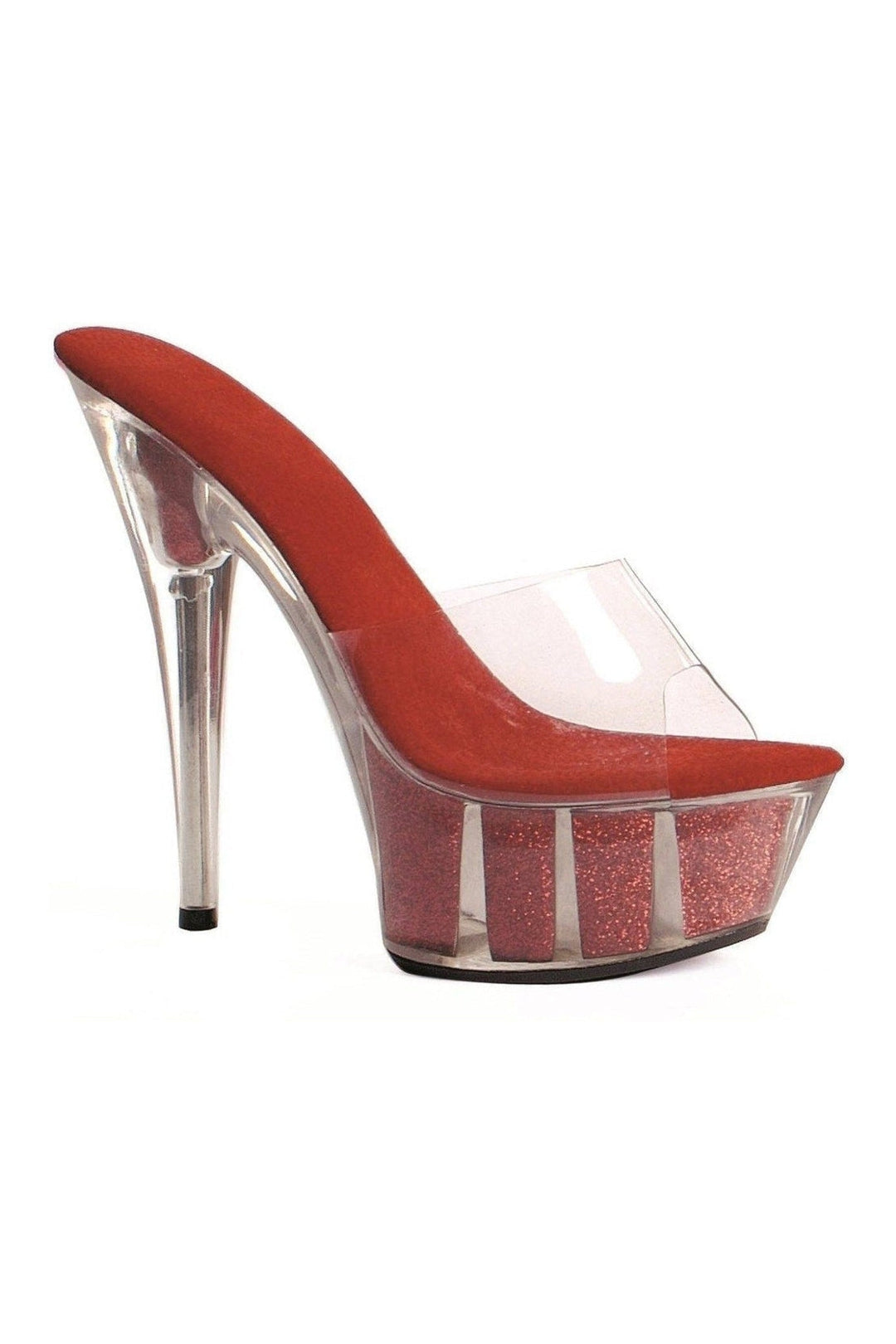 609-GLITTER Stripper Slide | Clear Vinyl-Ellie Shoes-SEXYSHOES.COM