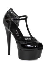 609-HAILEY Platform Pump  | Black Patent