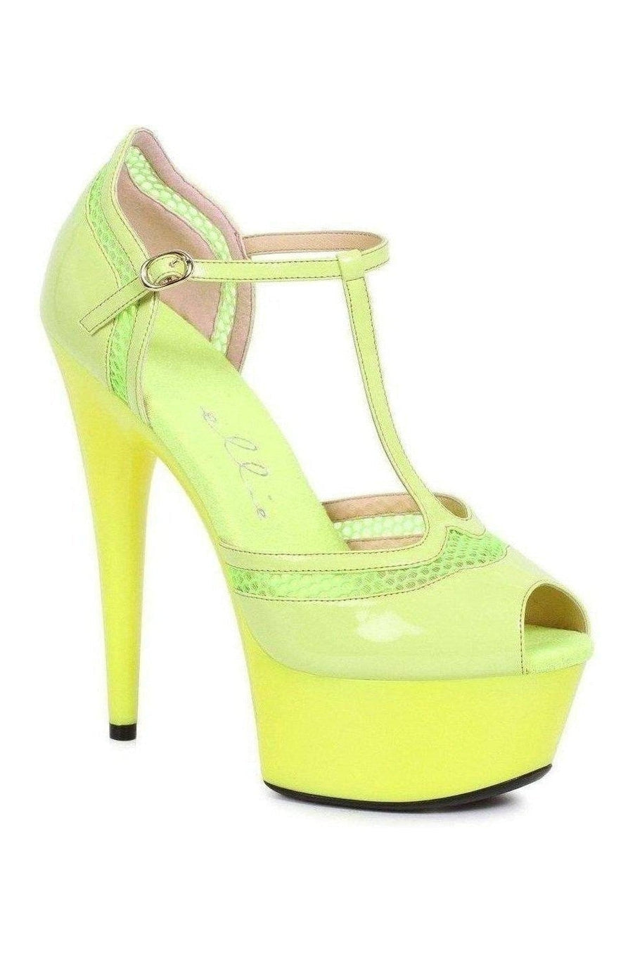Ellie Shoes 609 HAILEY Platform Pump in Yellow Patent from SexyShoes.com