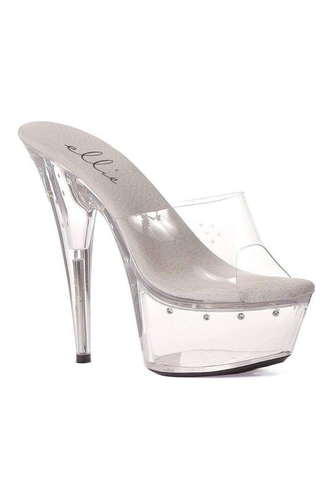 Ellie Shoes 609 HARMONY Platform Sandal in Clear Vinyl from SexyShoes.com
