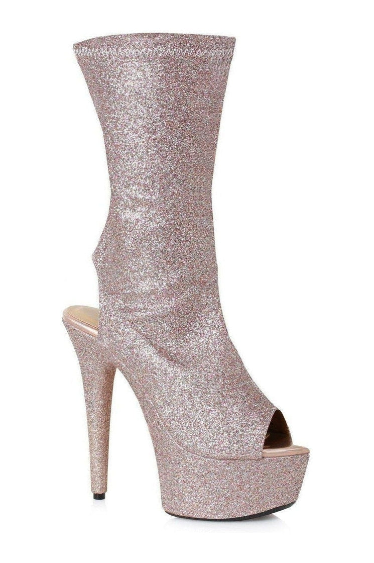 Ellie Shoes 609 HARPER Stripper Bootie in Ivory Glitter from SexyShoes.com