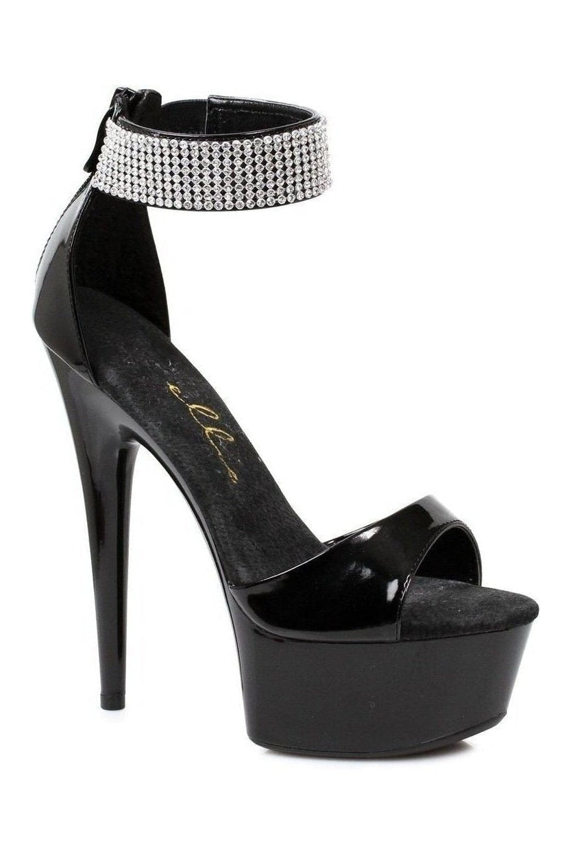 609-HAVEN Platform Sandal | Black Patent-Ellie Shoes-Black-Sandals-SEXYSHOES.COM