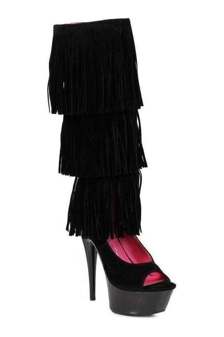 Ellie Shoes 609 HOPI Platform Boot in Black Velvet from SexyShoes.com