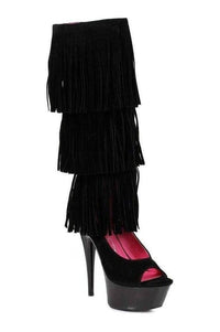 Ellie Shoes 609 HOPI Platform Boot in Black Velvet from SexyShoes.com