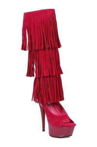 Ellie Shoes 609 HOPI Platform Boot in Fuchsia Velvet from SexyShoes.com