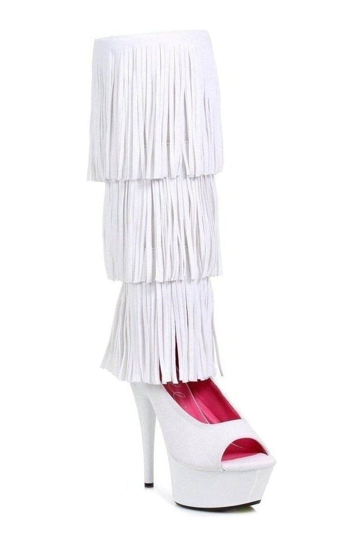 Ellie Shoes 609 HOPI Platform Boot in White Velvet from SexyShoes.com