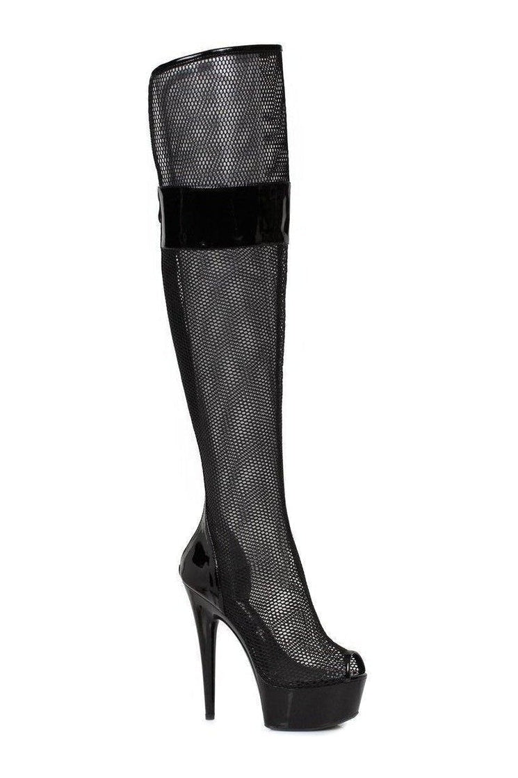 609-IVY Thigh Boot | Black Patent-Ellie Shoes-SEXYSHOES.COM