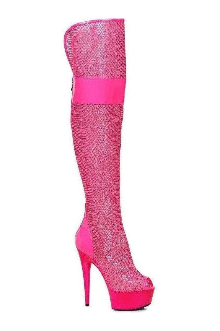 609-IVY Thigh Boot | Fuchsia Patent-Ellie Shoes-SEXYSHOES.COM