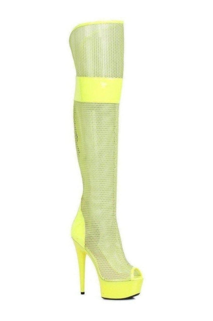 Ellie Shoes 609 IVY Thigh Boot in Yellow Patent from SexyShoes.com
