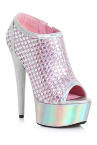 Ellie Shoes 609 JACLYN Stripper Bootie in Silver Faux Leather from SexyShoes.com