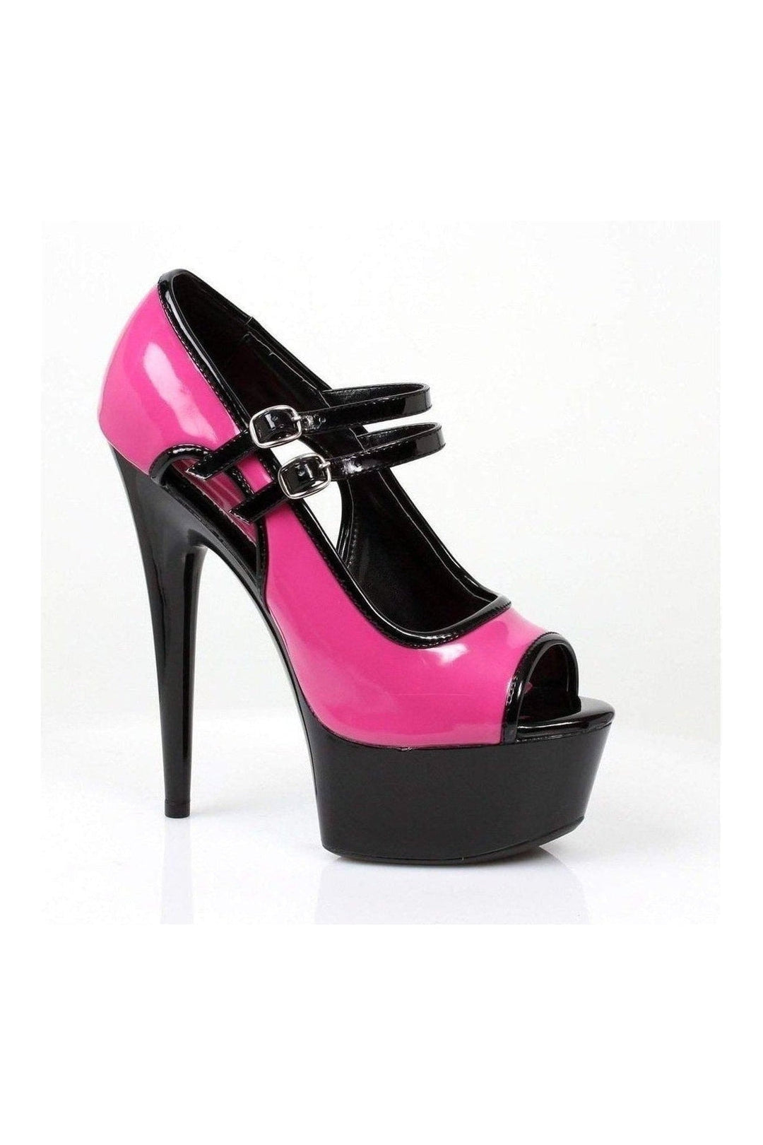 609-JET Platform Pump | Fuchsia Patent-Ellie Shoes-Fuchsia-Mary Janes-SEXYSHOES.COM