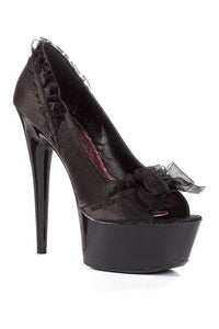 Ellie Shoes 609 JEZEBEL Platform Pump in Black Satin from SexyShoes.com