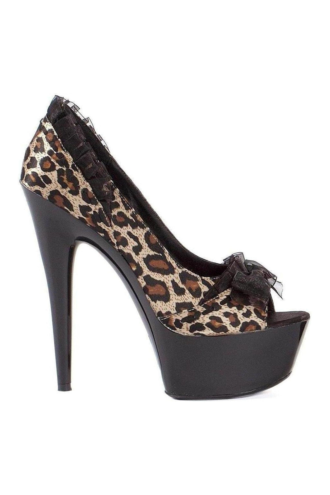 609-JEZEBEL Platform Pump | Leopard Genuine Satin-Ellie Shoes-Animal-Pumps-SEXYSHOES.COM