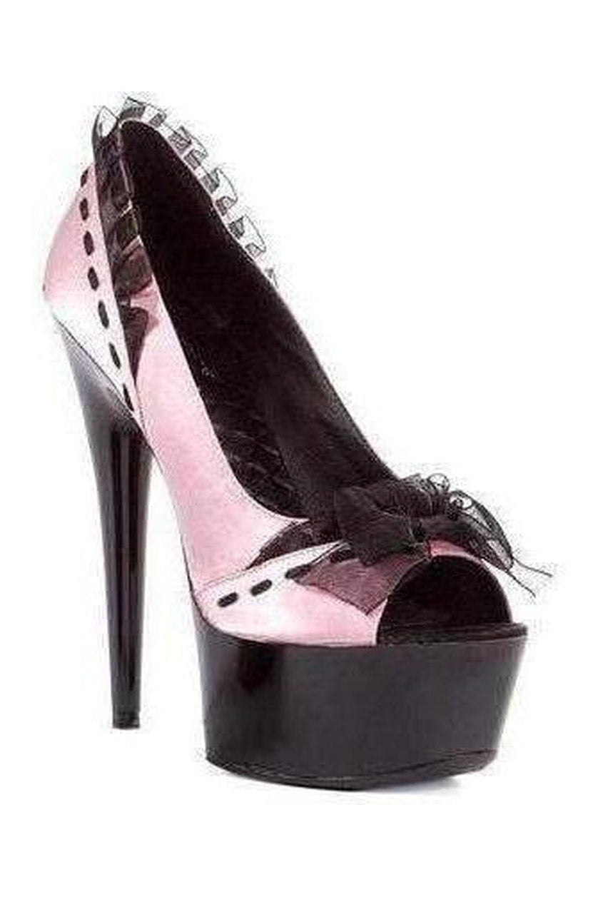 609-JEZEBEL Platform Pump | Pink Genuine Satin-Ellie Shoes-Pink-Pumps-SEXYSHOES.COM