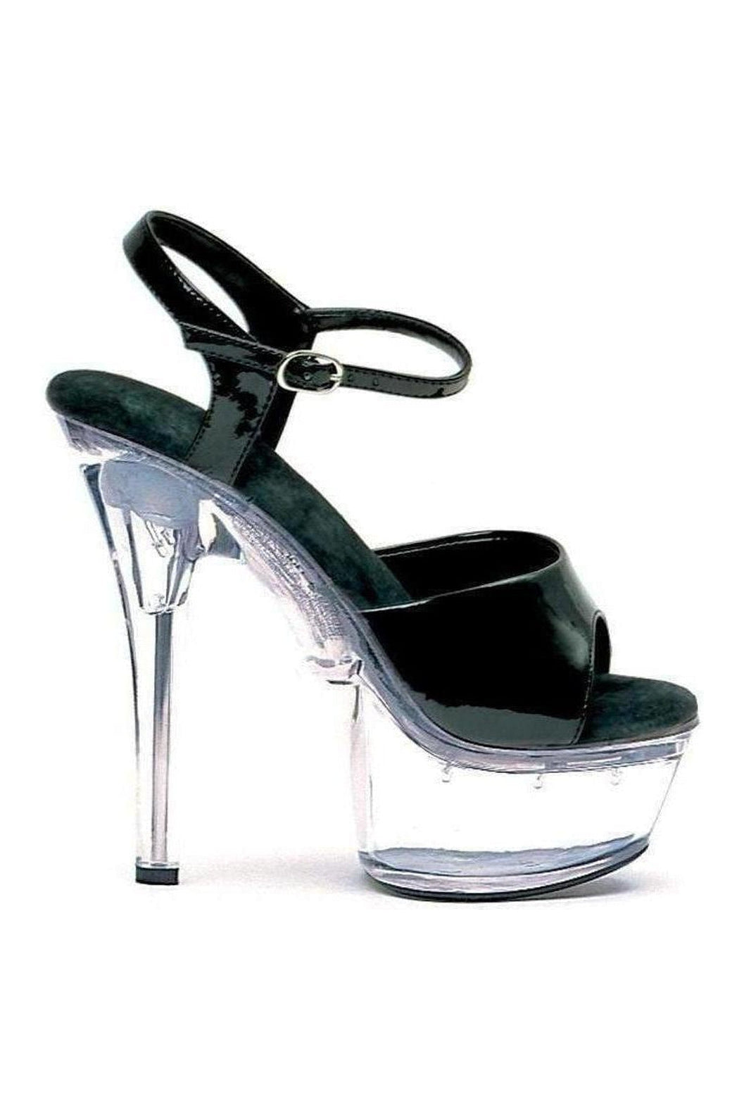 609-JULIET Platform Sandal | Black Patent-Ellie Shoes-Black-Sandals-SEXYSHOES.COM
