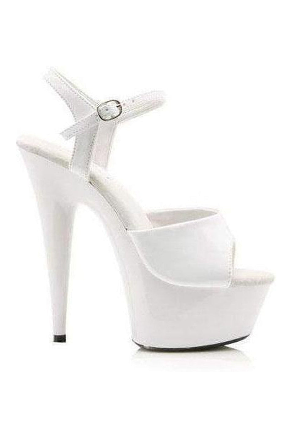 609-JULIET Platform Sandal | White Patent-Ellie Shoes-White-Sandals-SEXYSHOES.COM