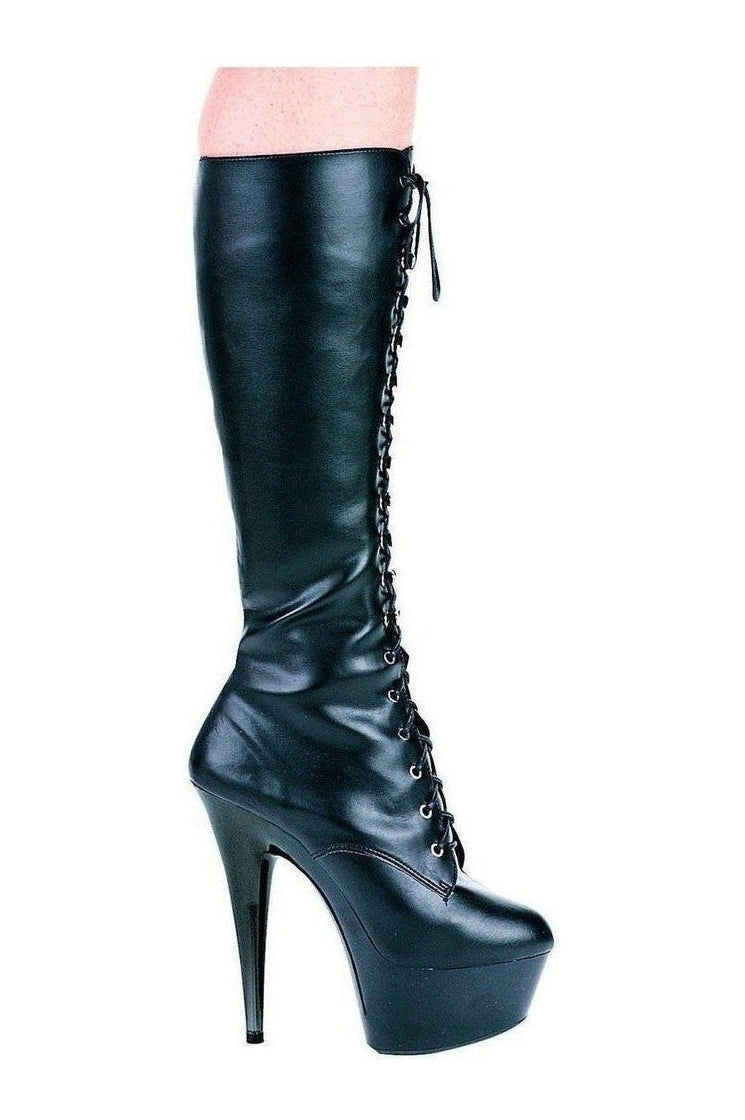 609-JUNGLE Platform Boot | Black Faux Leather-Ellie Shoes-SEXYSHOES.COM
