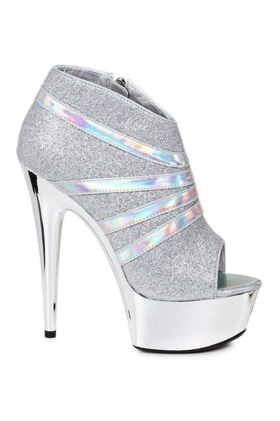 Ellie Shoes Silver Ankle Boots Platform Stripper Shoes | Buy at Sexyshoes.com