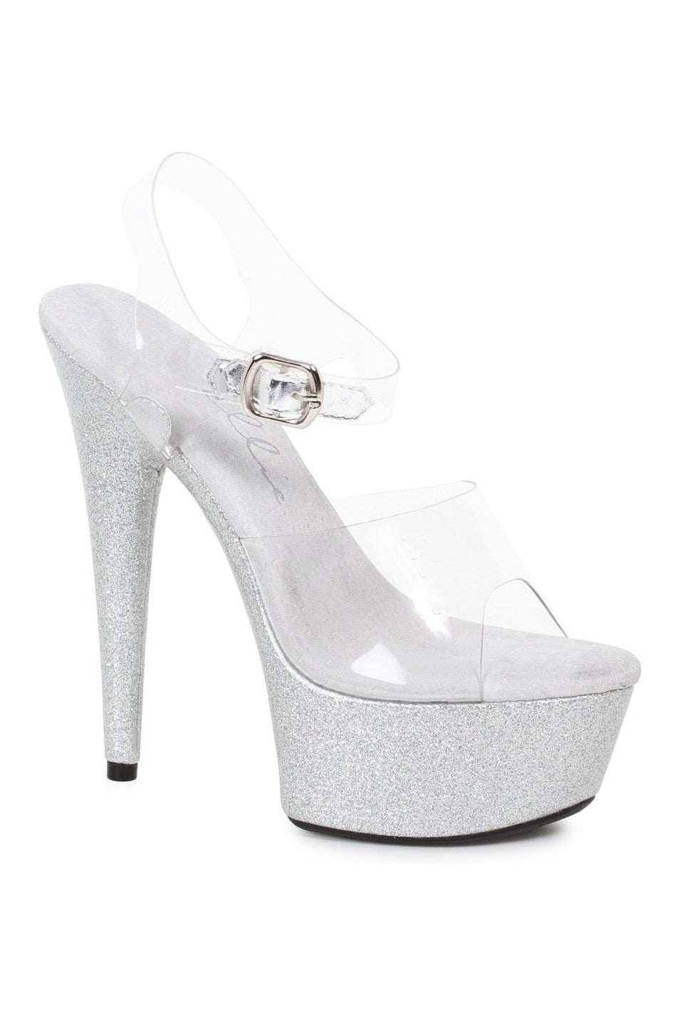 609-KNOX Stripper Sandal | Silver Glitter-Ellie Shoes-SEXYSHOES.COM