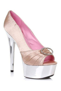Ellie Shoes 609 LAUREN Platform Pump in Ivory Satin from SexyShoes.com