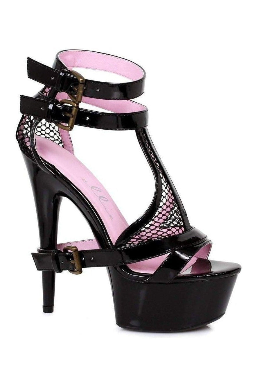 609-LEVI Platform Sandal | Black Patent-Ellie Shoes-Black-Sandals-SEXYSHOES.COM
