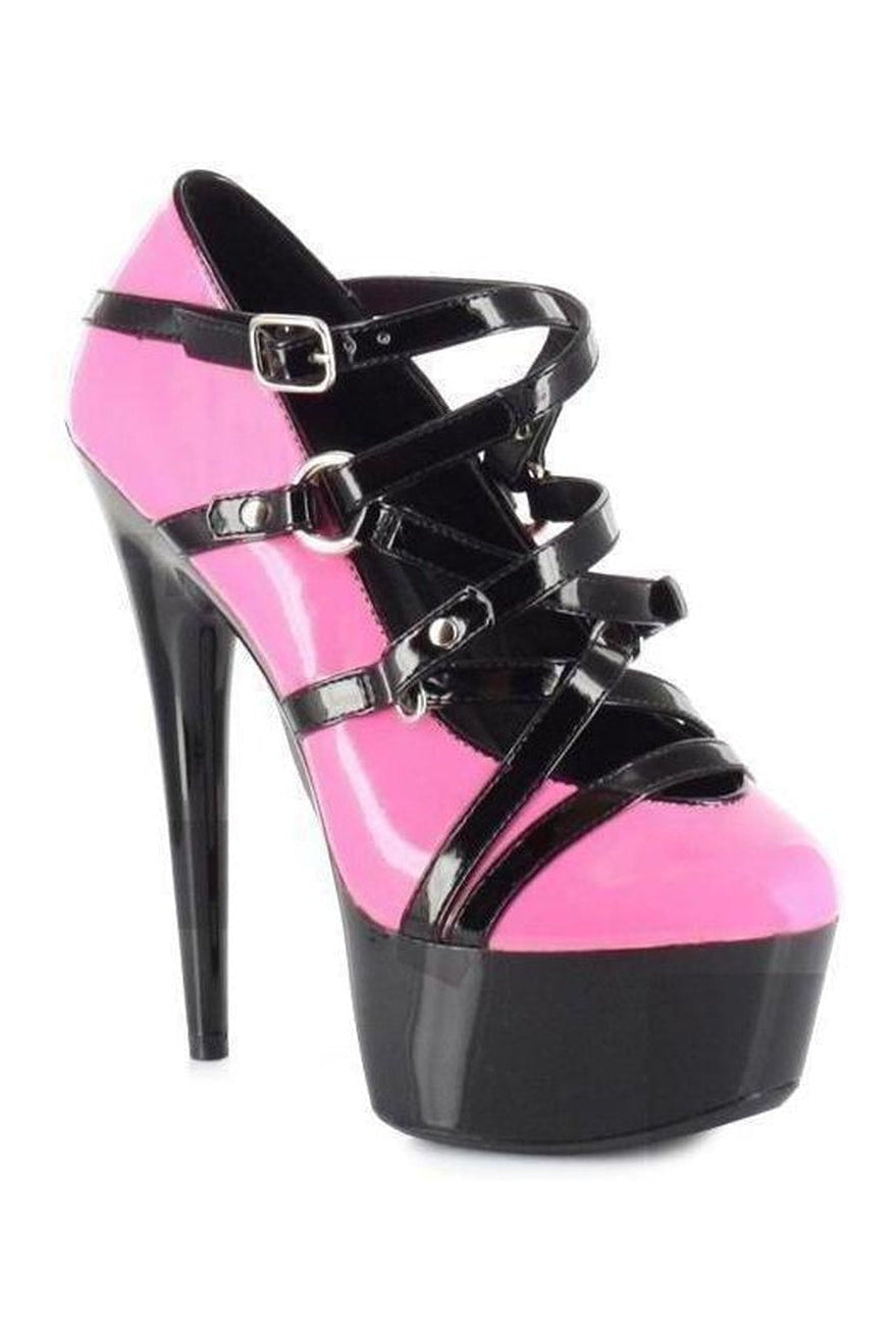609-LOLLY Platform Pump | Pink Patent-Ellie Shoes-SEXYSHOES.COM