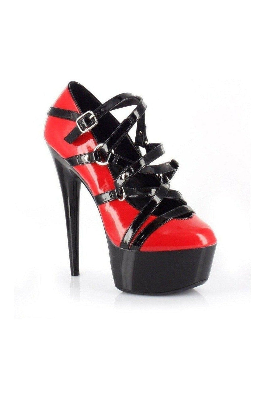 609-LOLLY Platform Pump | Red Patent-Ellie Shoes-SEXYSHOES.COM