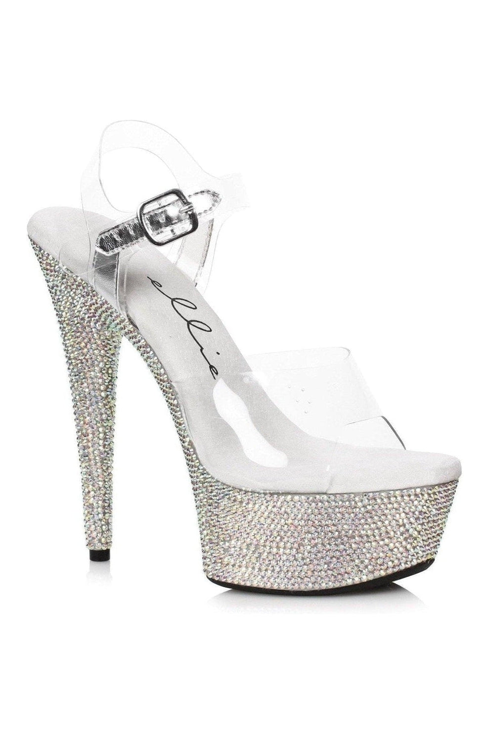 Ellie Shoes 609 MAXINE Stripper Sandal in Clear Vinyl from SexyShoes.com