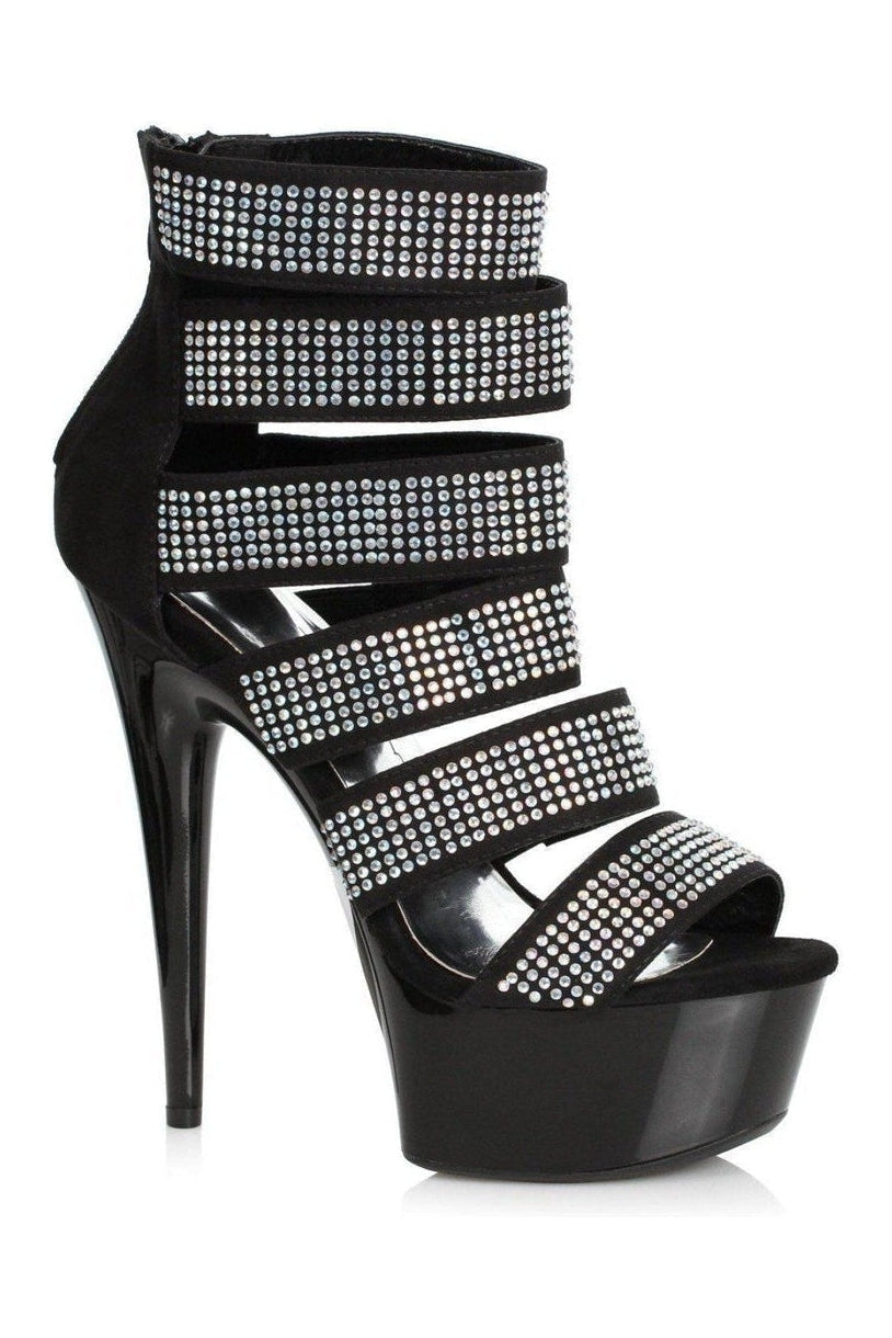 609-MEGAN Stripper Bootie | Silver Faux Leather-Ellie Shoes-SEXYSHOES.COM