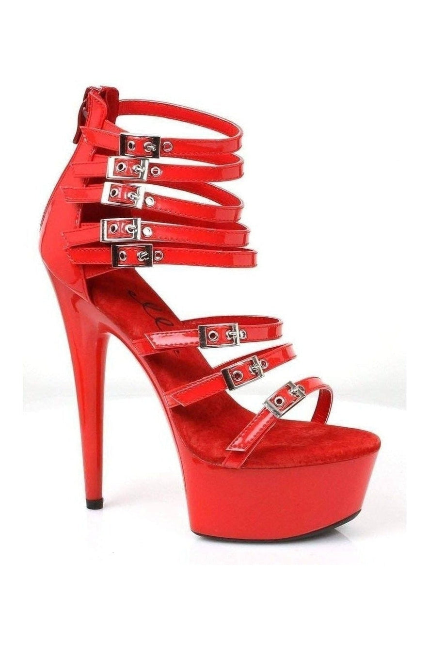 609-NEVE Platform Sandal | Red Patent-Ellie Shoes-Red-Sandals-SEXYSHOES.COM