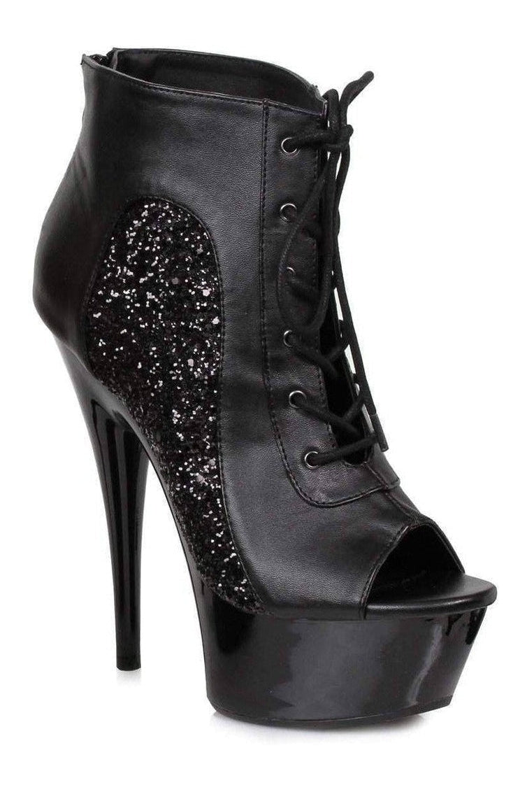 Ellie Shoes 609 NICKY Ankle Boots in Black Glitter from SexyShoes.com