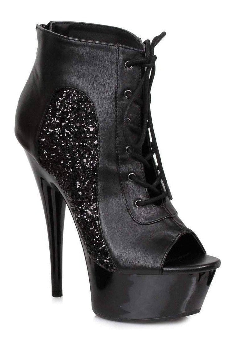 609-NICKY Ankle Boots | Black Glitter-Ellie Shoes-Black-Ankle Boots-SEXYSHOES.COM