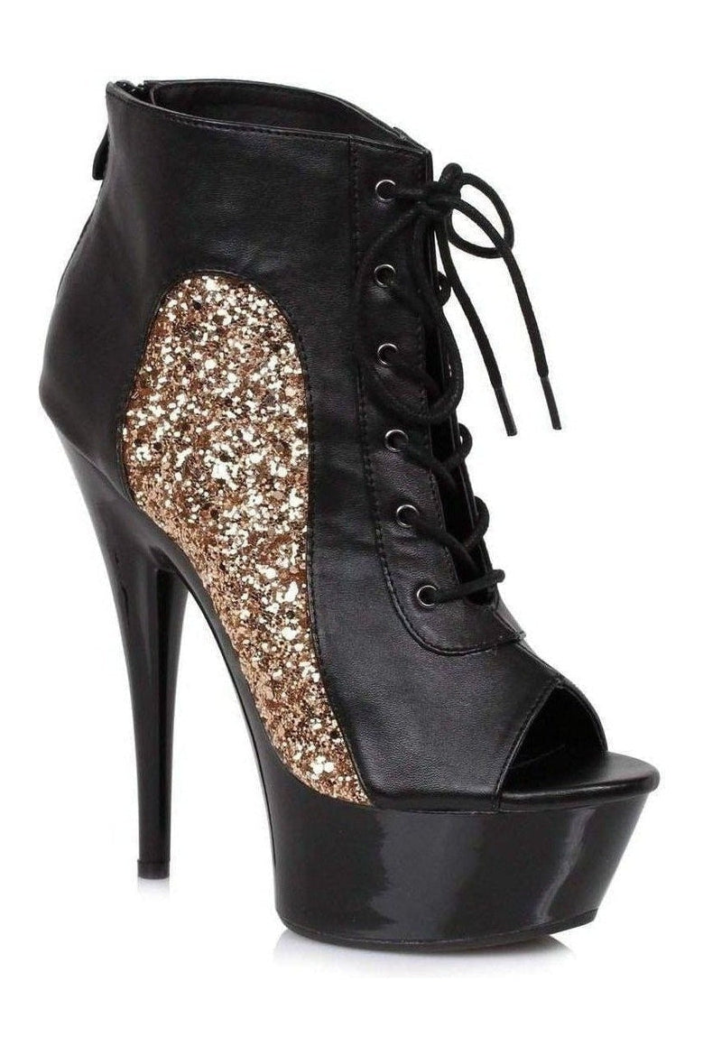 609-NICKY Ankle Boots | Gold Glitter-Ellie Shoes-Gold-Ankle Boots-SEXYSHOES.COM