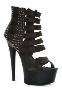 Ellie Shoes 609 NOIR Platform Sandal in Black Satin from SexyShoes.com